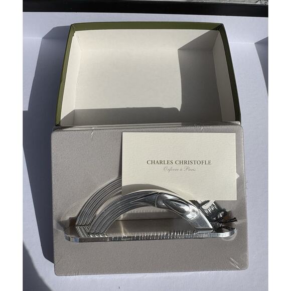 Art Deco Christofle Paris Letter Holder Ultra Rare Boxed Card Mail Silver Plated